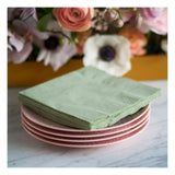 Duni pistachio green paper napkins 33cm, imported from the UK