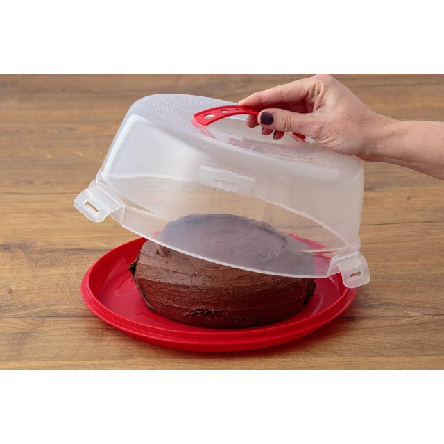 Mason Cash Cake Caddy Clear Lid 24cm, imported from the UK