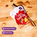 Little Freddie organic peaches and raspberries baby food pouch 100g, UK version