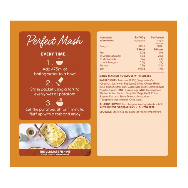 Idahoan Cheese Mash 109g pouch, UK version