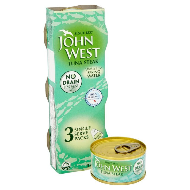 John West tuna steak in spring water 3 x 60g, UK version