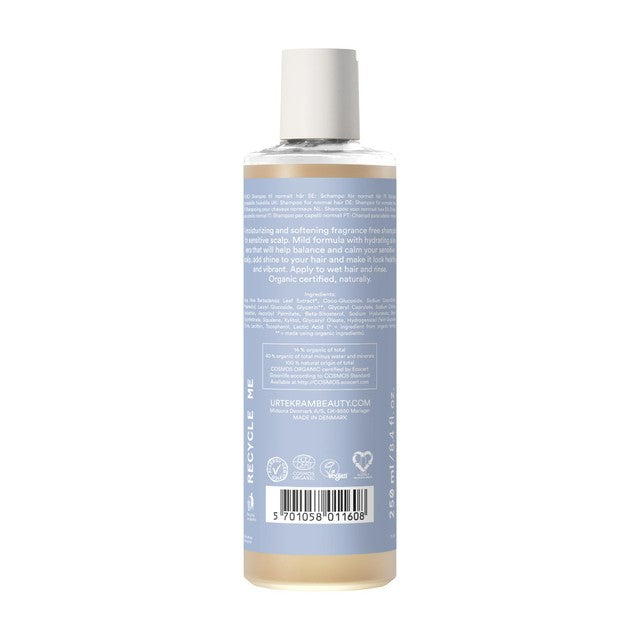 Urtekram Organic Fragrance Free Shampoo Sensitive Scalp 250ml (British brand)