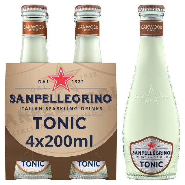 San Pellegrino Oakwood Tonic Water 4x200ml (British brand)