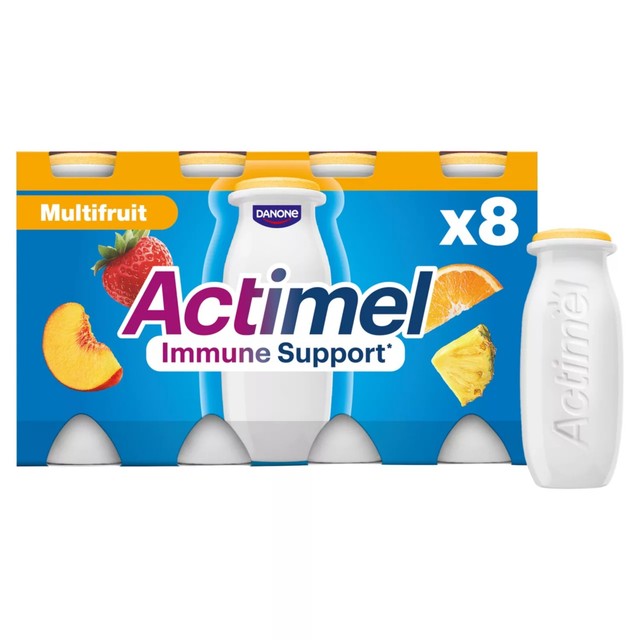 Boisson au yaourt Actimel aux fruits multiples 8 x 100g - Produit britannique