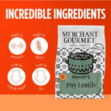 Merchant Gourmet Puy lentils 300g, imported from the UK