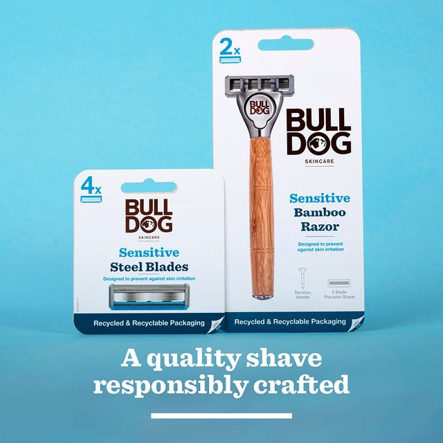 Bulldog Sensitive Bamboo Razor with Brushed Metal Head - British product