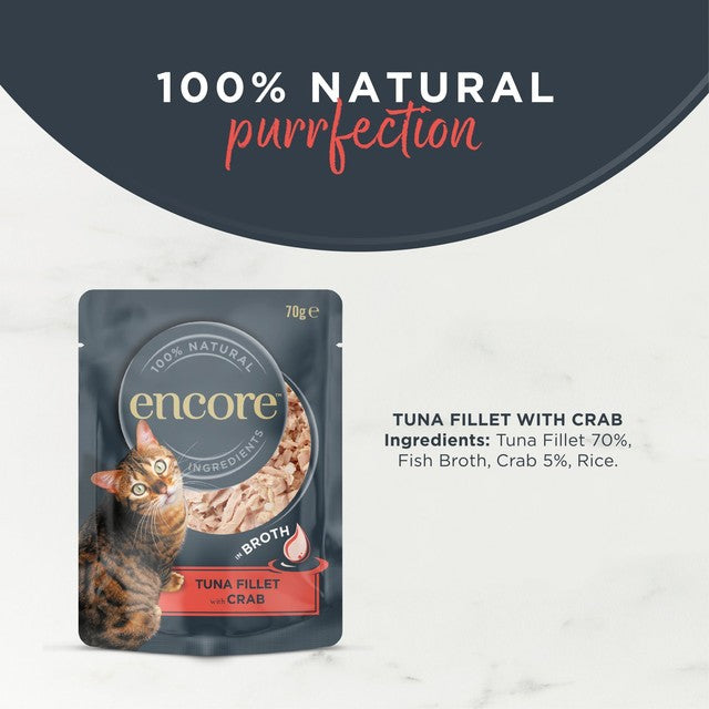 Encore cat food with tuna and crab 70g pouch - British product