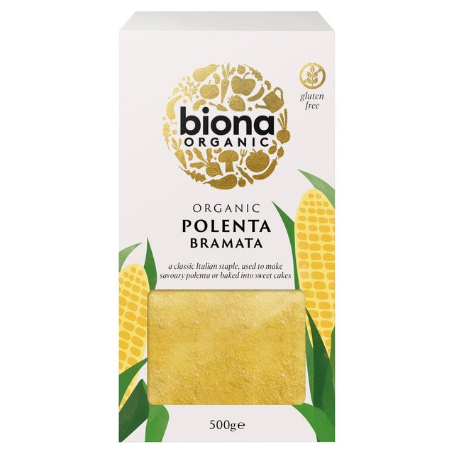 Biona organic polenta bramata coarse corn meal - British product