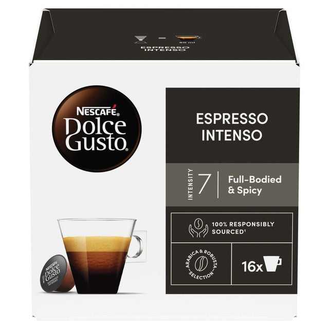 Dolce Gusto Espresso Intenso coffee pods 16 pack, imported from the UK