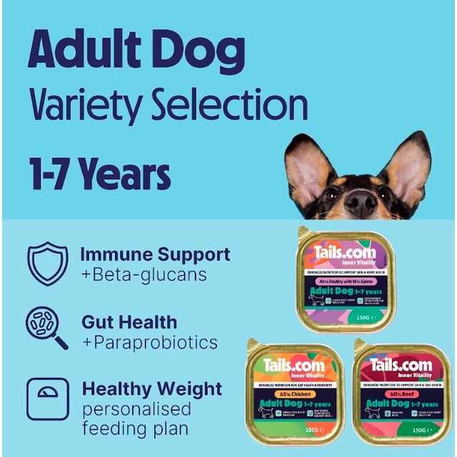 Tails wet dog food variety multipack 6 x 150g (British brand)