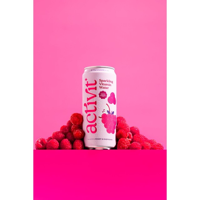 ACTIPH sparkling vitamin water blackcurrant and raspberry 4 x 330ml - British product
