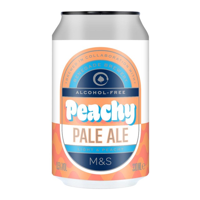M&S Low Alcohol Peachy Pale Ale 330ml, imported from the UK