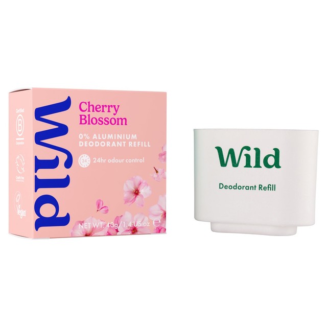 Wild Cherry Blossom deodorant refill 40g (British brand)