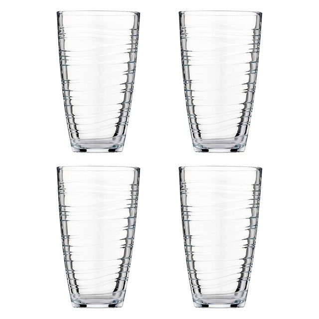 Rayware Essentials Swirl Super Hiball Glasses 4 pack, imported from the UK