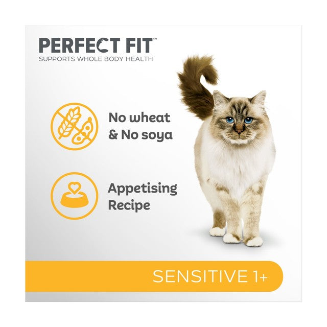Perfect Fit Sensitive Turkey Dry Cat Food 750g, imported from the UK