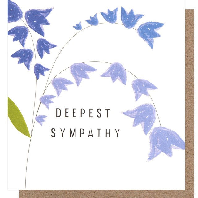 Caroline Gardner bluebells sympathy card - British product