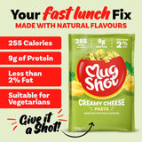 Mug Shot Creamy Cheese Pasta sachet 68g, imported from the UK