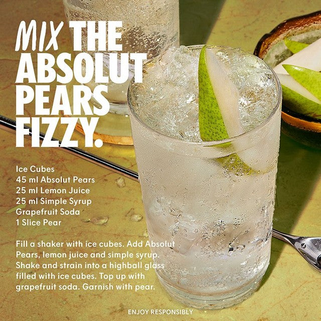 Absolut pears vodka 70cl - British product