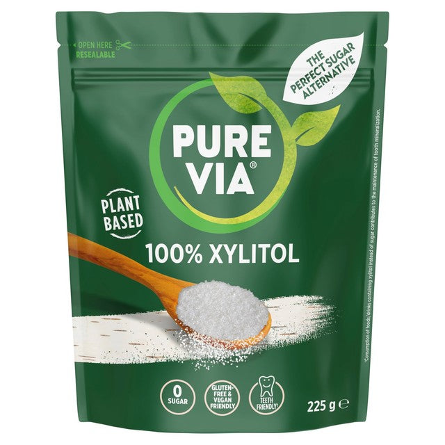 Pure Via 100% Xylitol Plant Based sweetener 225g, imported from the UK