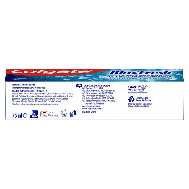 Colgate Max Fresh Cooling Crystals toothpaste - British product