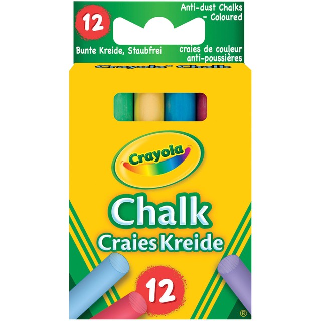 Crayola Anti Dust Coloured Chalk 120g - British product