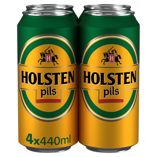 Holsten Pils premium lager beer 4 x 440ml cans, UK version