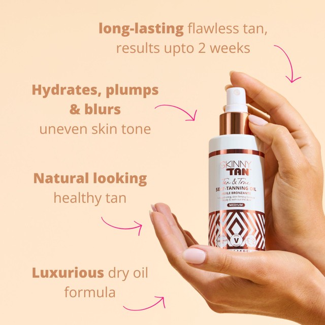 Skinny Tan Self-Tanning Oil Medium 145ml (British brand)