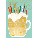 Abacus beer and candles birthday card 17.8cm x 12.4cm - British product