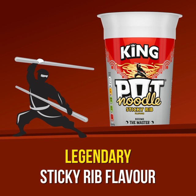 Pot Noodle Sticky Rib instant noodle pot 114g, UK version