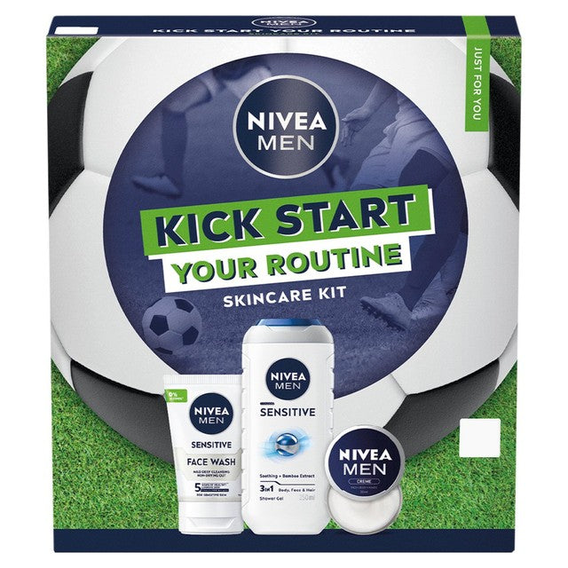 NIVEA MEN Kick Start kit shower gel face wash creme (British brand)