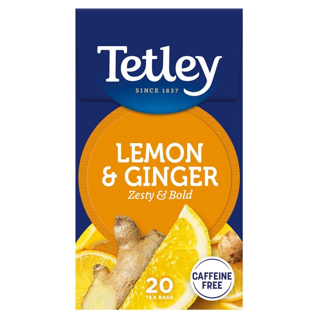 Tetley Lemon Ginger Herbal Tea Bags 20 count (British brand)