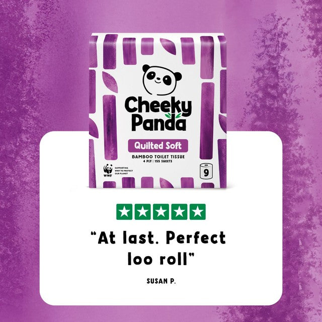 The Cheeky Panda luxury quilted bamboo toilet tissue 9-pack (British brand)