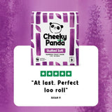 The Cheeky Panda luxury quilted bamboo toilet tissue 9-pack (British brand)
