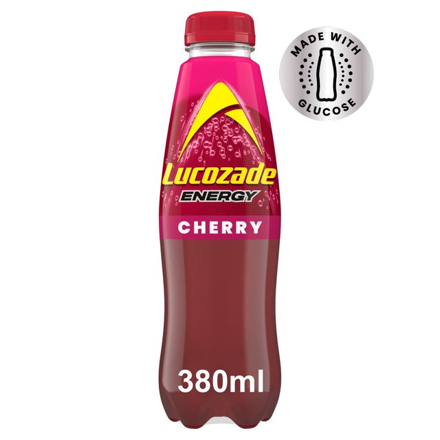 Lucozade Energy Cherry 4x380ml energy drink, imported from the UK