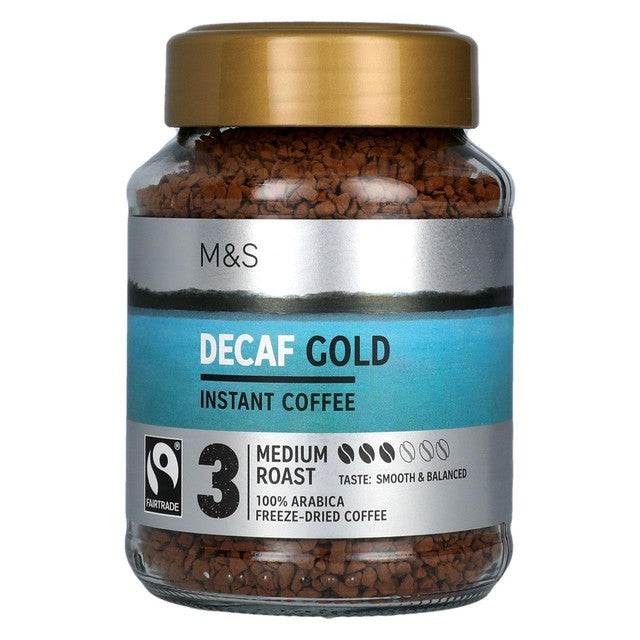 M&S Fairtrade Gold Decaf Instant Coffee 100g, imported from the UK