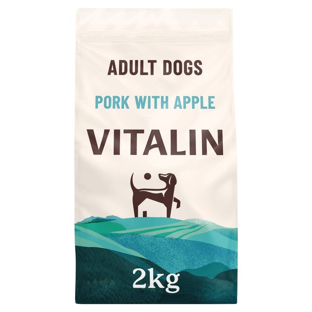 Vitalin adult pork apple dog food 2kg (British brand)