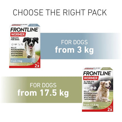 أقراص Frontline Wormer XL للكلاب الكبيرة، عبوة من قرصين