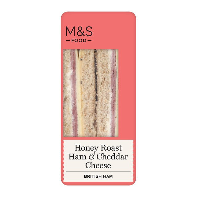 M&S honey roast ham and cheddar cheese sandwich, imported from the UK