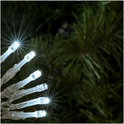 Sainsburys Weiße LED-Weihnachtsbeleuchtung mit klarem Kabel, 80 LEDs, 5m Länge - Online bei McGrocer kaufen