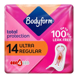 Bodyform ultra normal sanitary towels with wings, 14 pack - British product