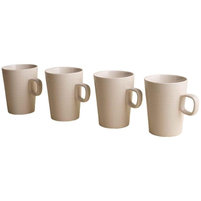 M&S ribbed ceramic latte mug set 4-piece, imported from the UK