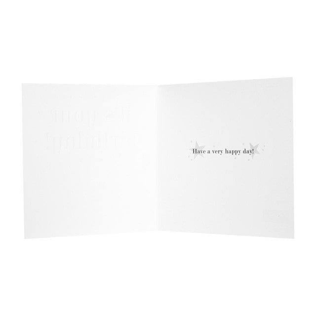 M&S Pink Stars Birthday Card 15cm x 15cm, imported from the UK