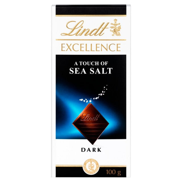 Lindt dark sea salt chocolate bar 100g, UK version