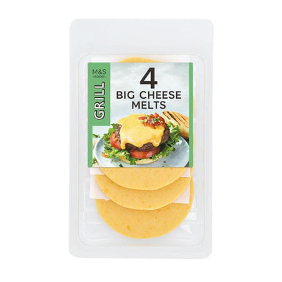 M&S M&S Grill Big Cheese Burger Melts 4 Cheese Slices 140g- Buy online at McGrocer