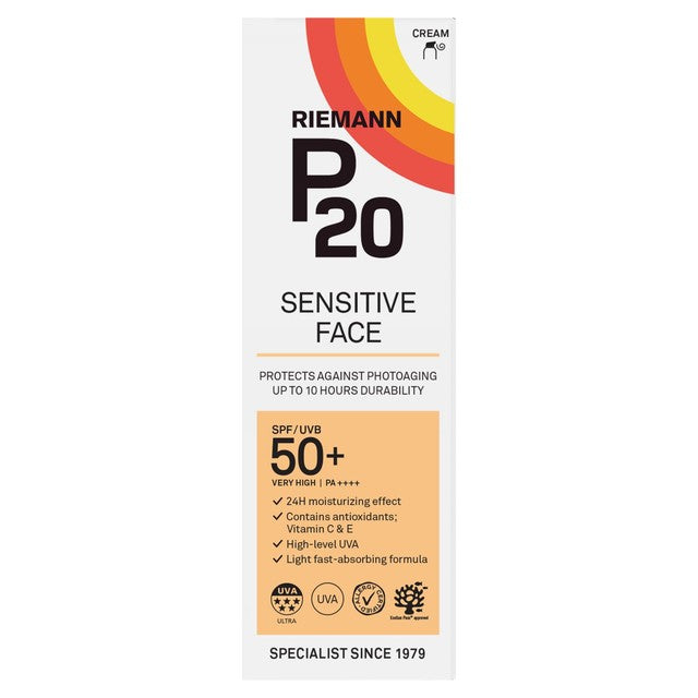 Riemann P20 Sensitive Face SPF 50+ sun cream 50ml, imported from the UK