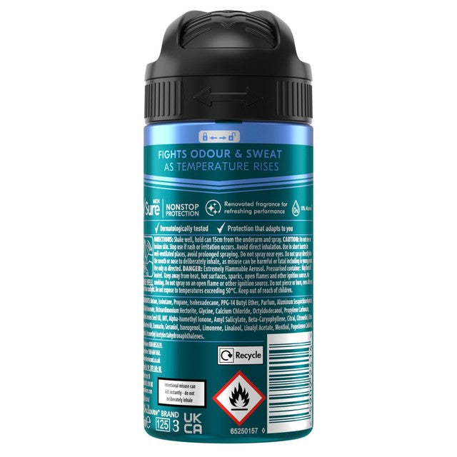 Sure Men 72hr Deodorant Ice Fresh Spray 75ml (British brand)