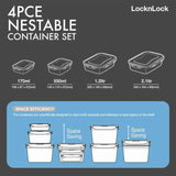 Locknlock nestable rectangular container 4-piece set, UK version