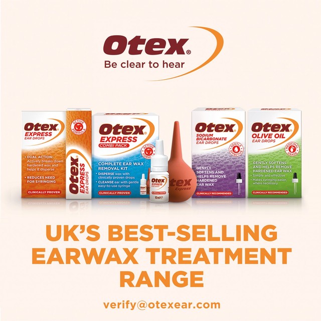 Otex sodium bicarbonate ear drops 10ml, imported from the UK