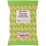 Ocado roasted and salted shell-on pistachios 200g, imported from the UK