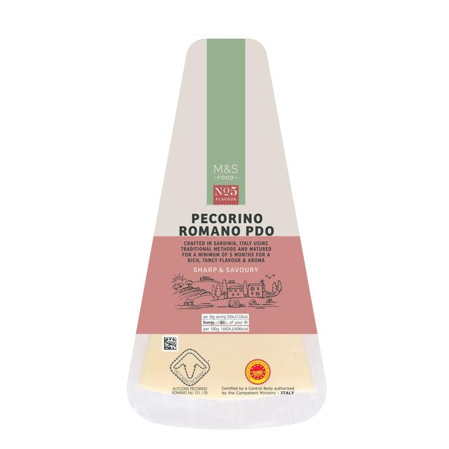 M&S Pecorino Romano PDO hard cheese 175g, imported from the UK